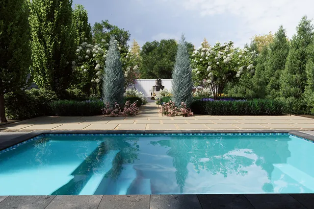 Rendering of the pool coping and paving detail