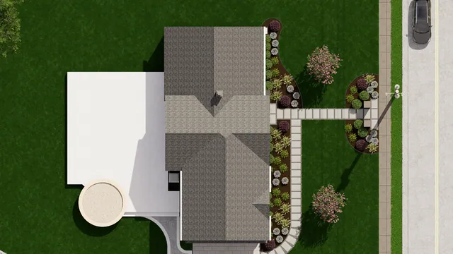 Rendering of the Wan Residence: the front from above